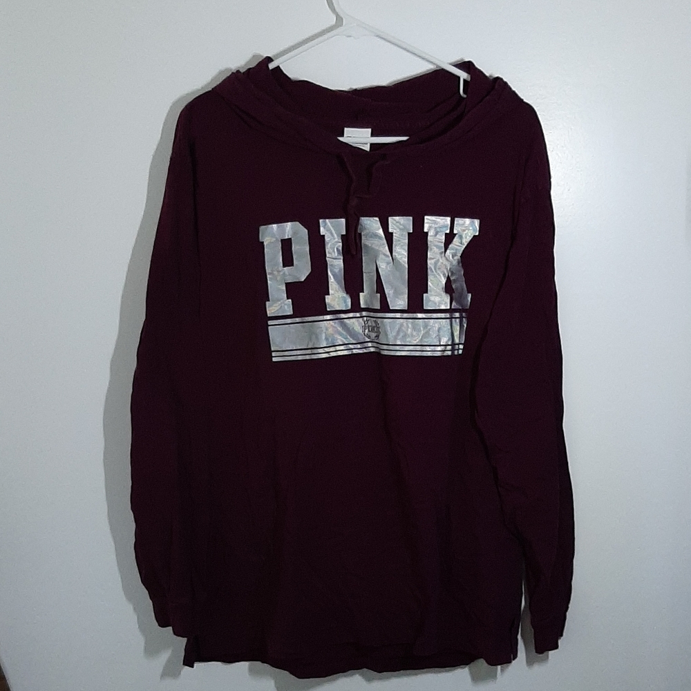 PINK Long Sleeve Shirt with Hood